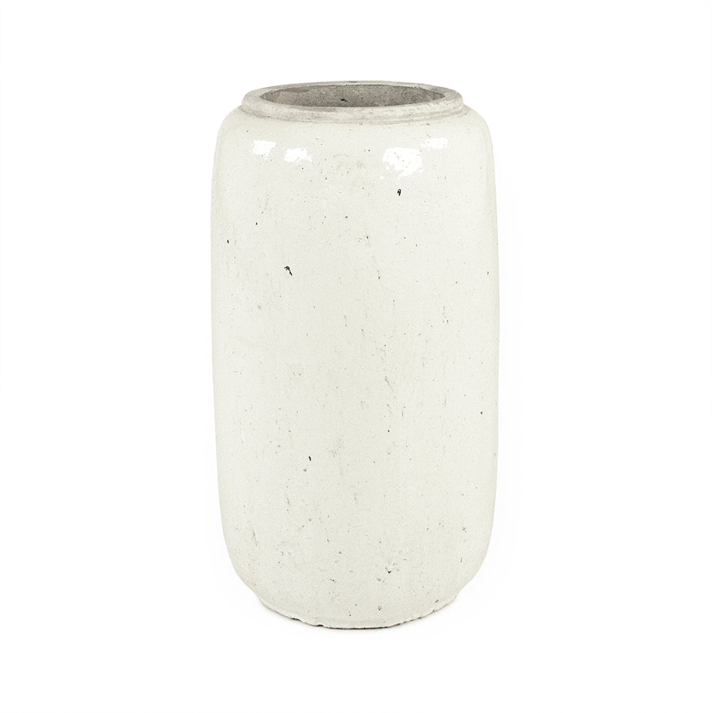 Distressed White Vase (4974L A25A)