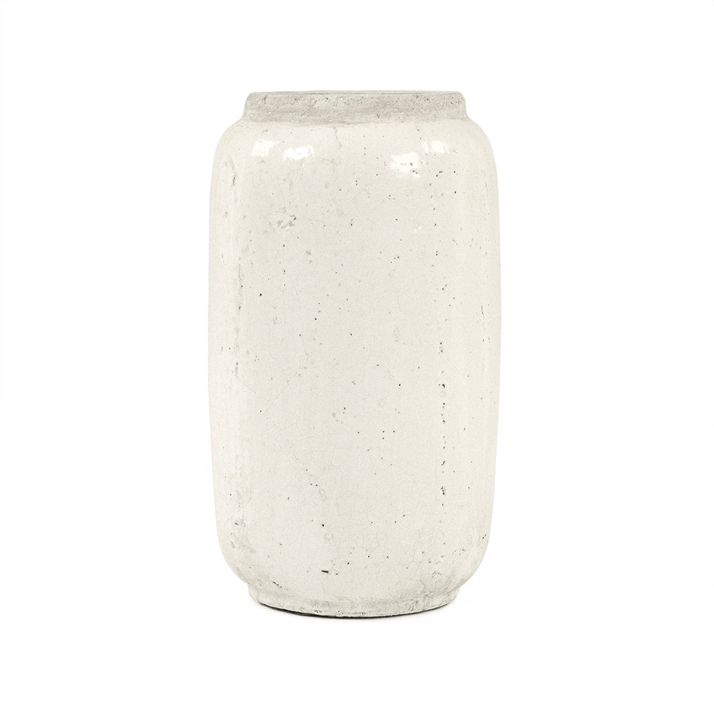 Distressed White Vase (4974XS A25A)