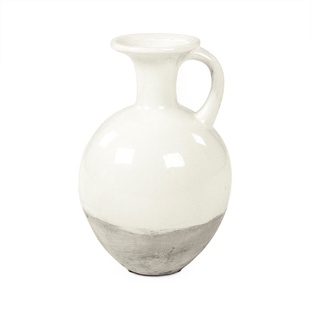 Distressed White Jar (8496L A25A)