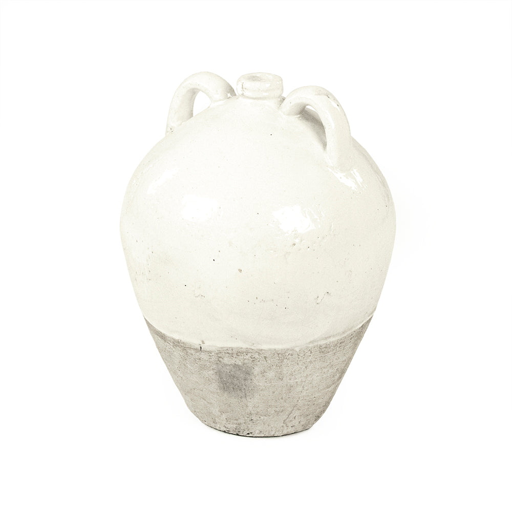 Distressed White Jar (8563L A25A)