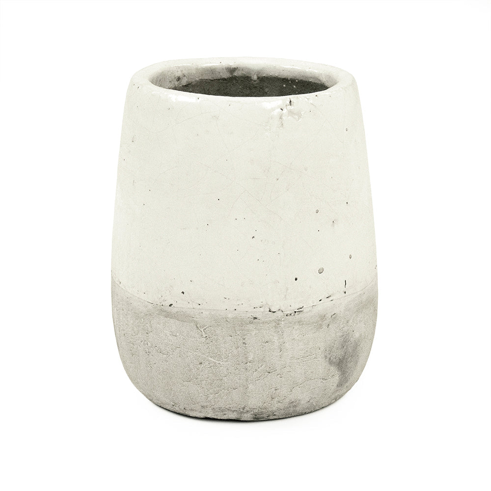 Distressed White Vase (9344M A25A)