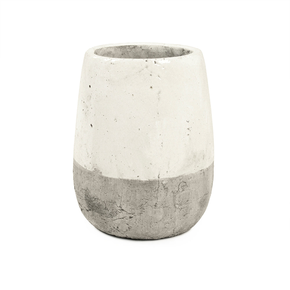 Distressed White Vase (9344S A25A)