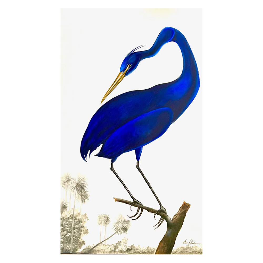 Cobalt Crane l - Size 36"X60"