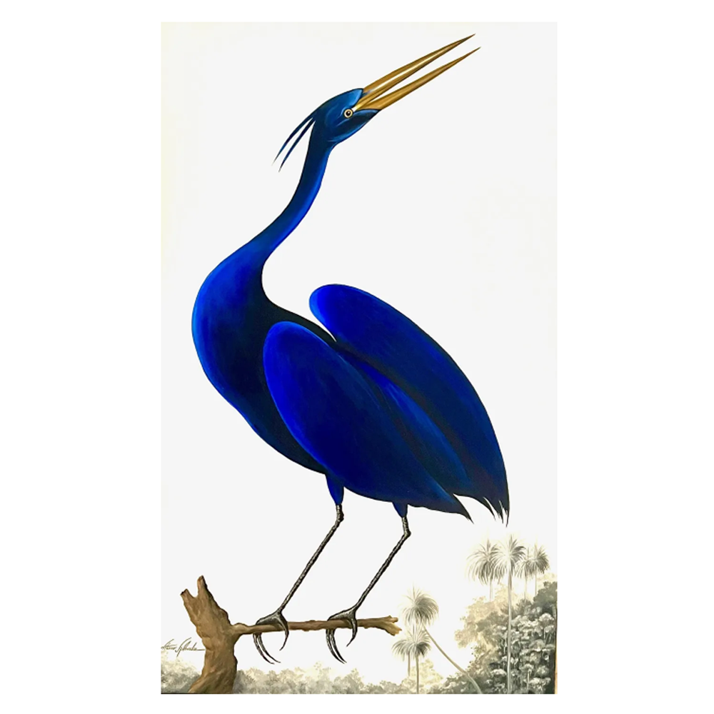 Cobalt Crane ll - Size 36"X60"