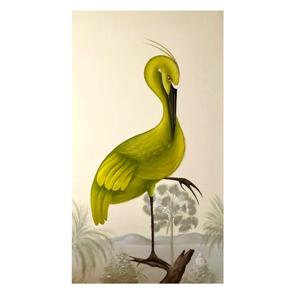 Mustard Crane l - Size 36"X60"