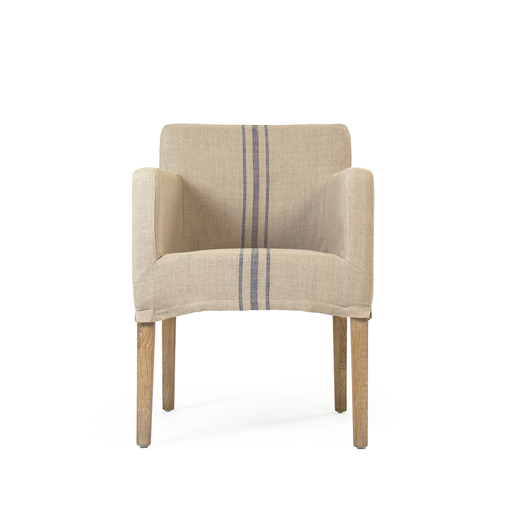 Avignon Slipcover Arm Chair Blue Stripe