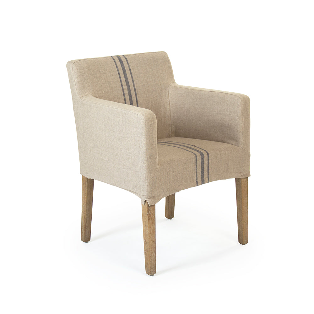Avignon Slipcover Arm Chair Blue Stripe