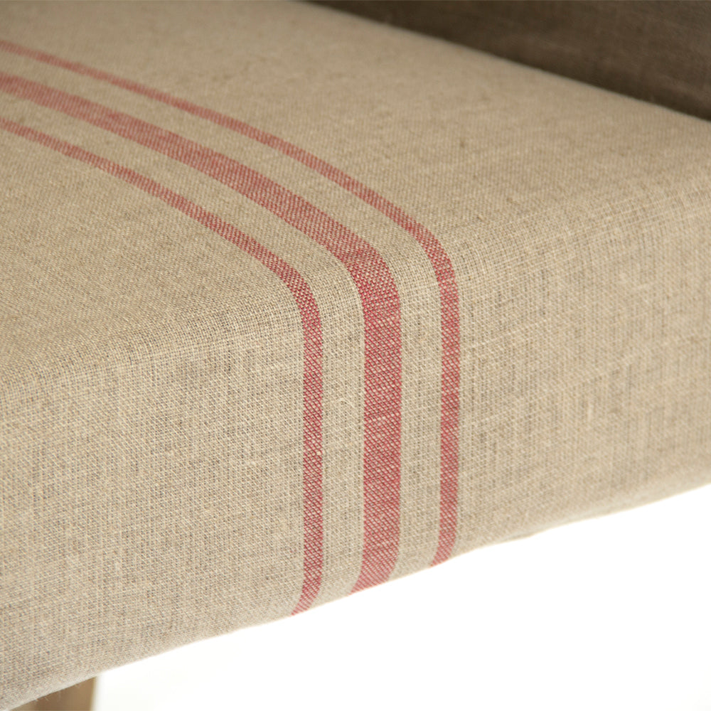 Avignon Slipcover Arm Chair Red Stripe