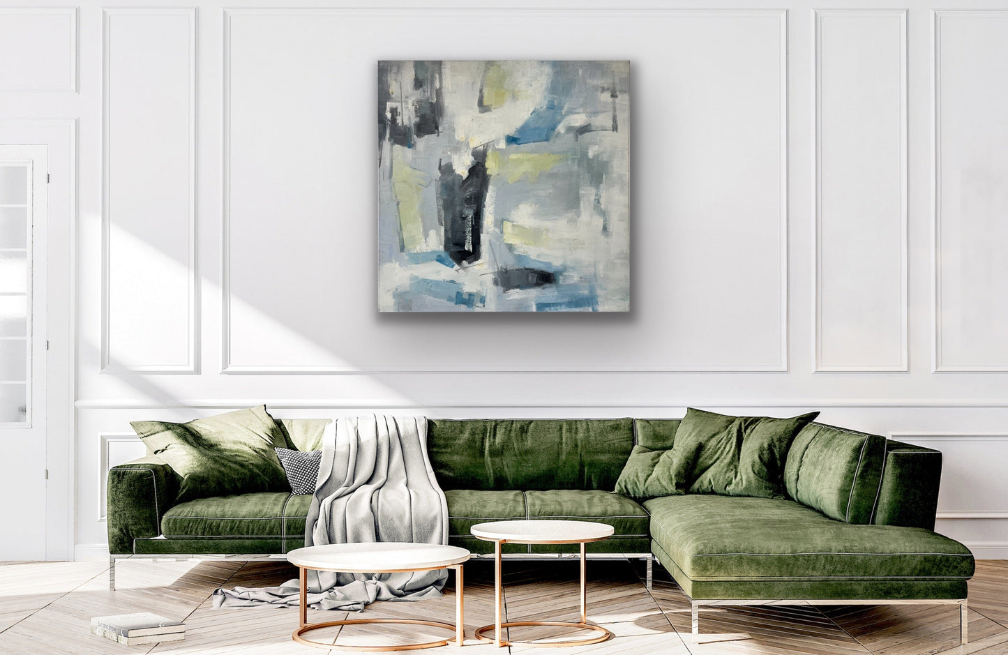 Abstract Blue Fog Painting