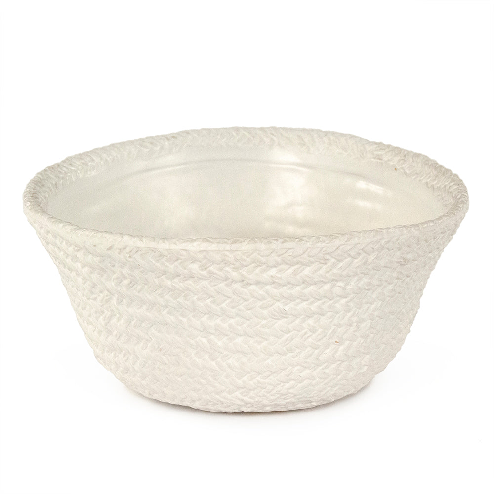 White Cross Weave Bowl Small