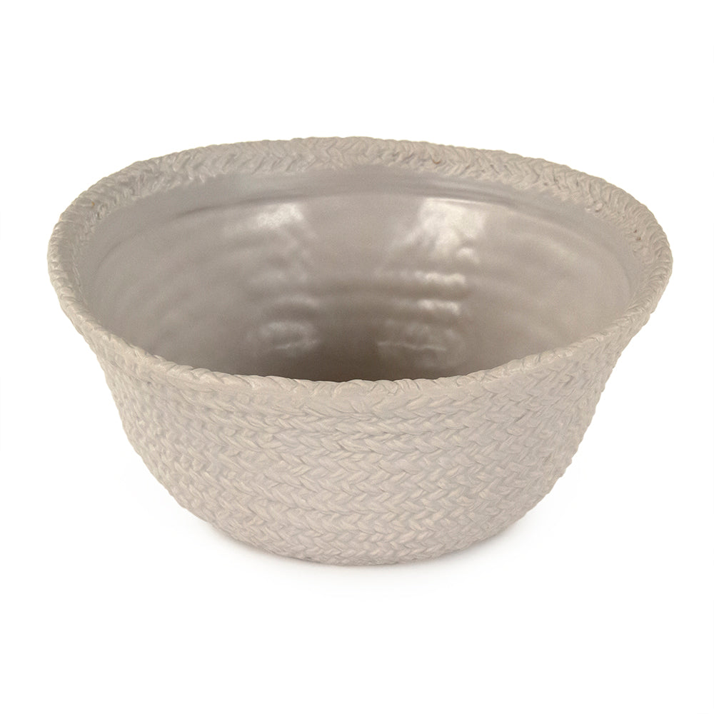 Grey Cross Weave Bowl Small