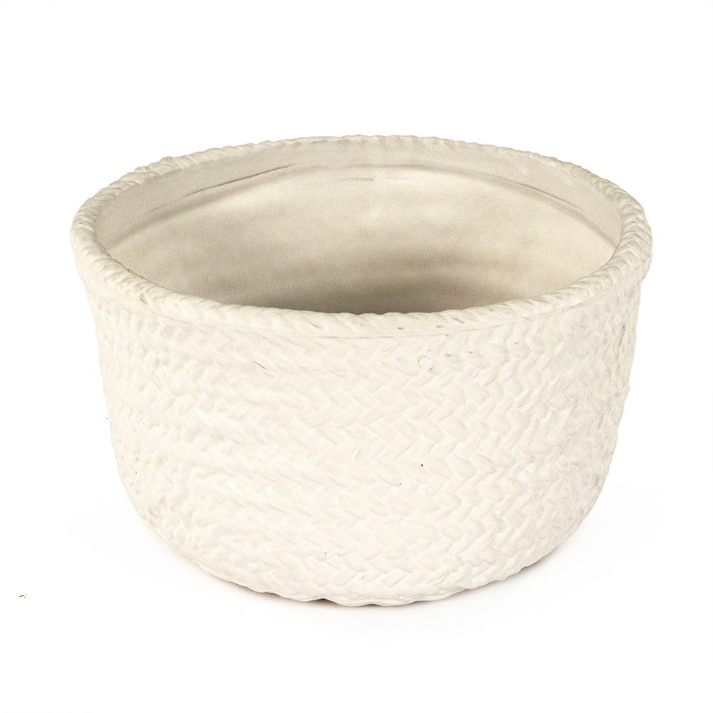 White Cross Weave Deep Dish Small