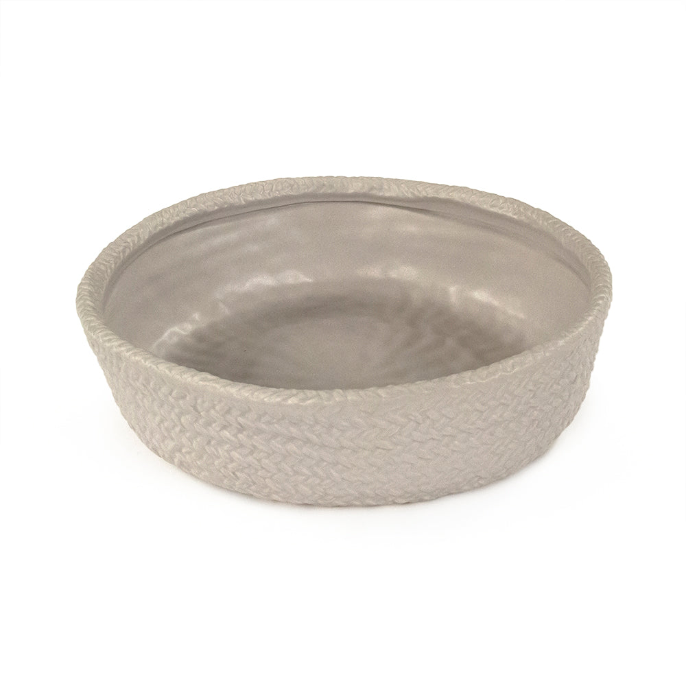 Grey Cross Weave Deep Dish Large