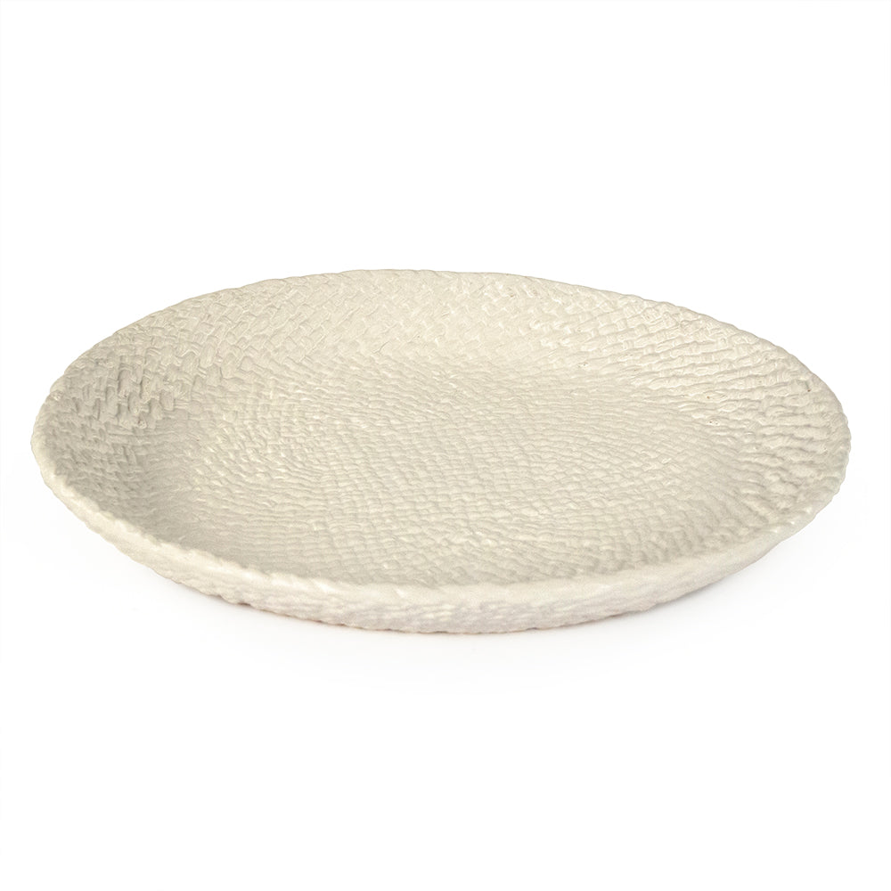 White Cross Weave Platter Medium