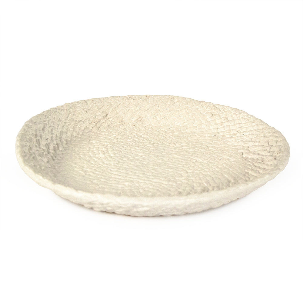 White Cross Weave Platter Large
