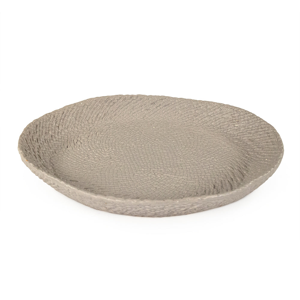 Grey Cross Weave Platter Large
