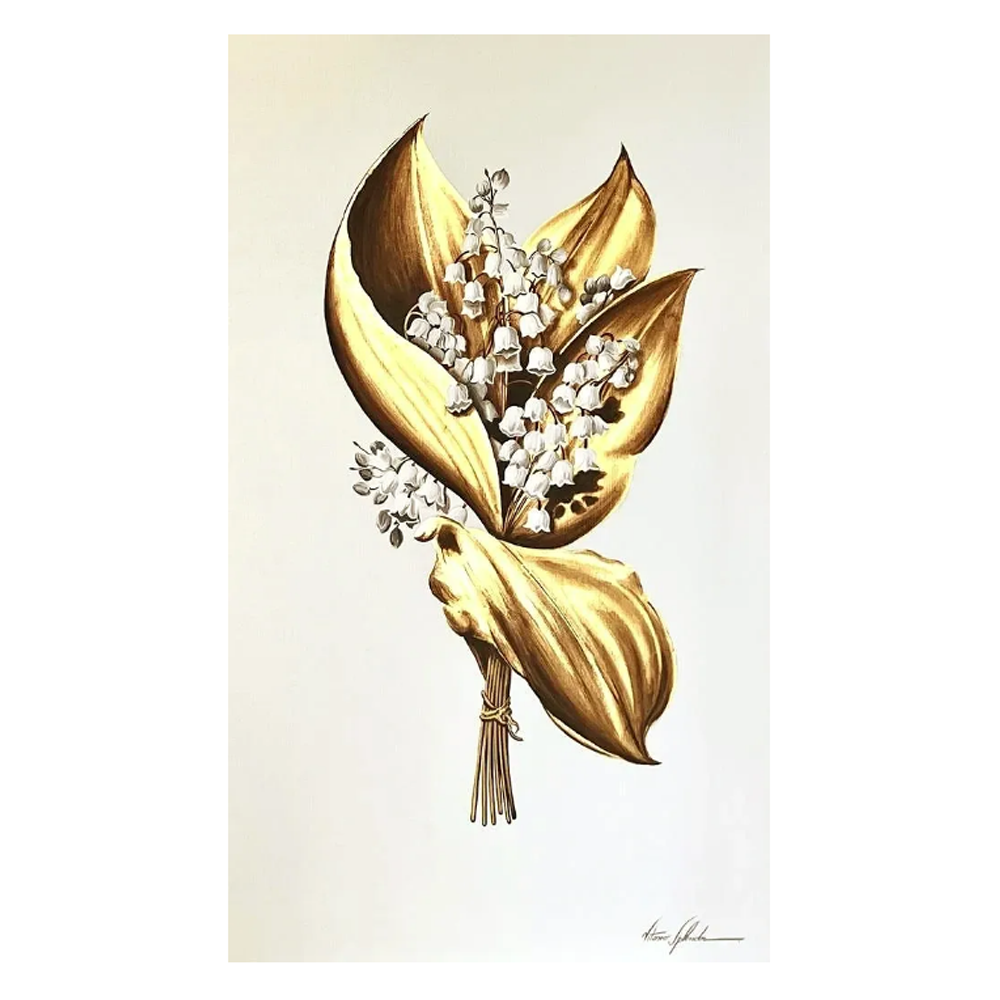 Lilly of the Valley Gold Leaf II - Size 36"X60"
