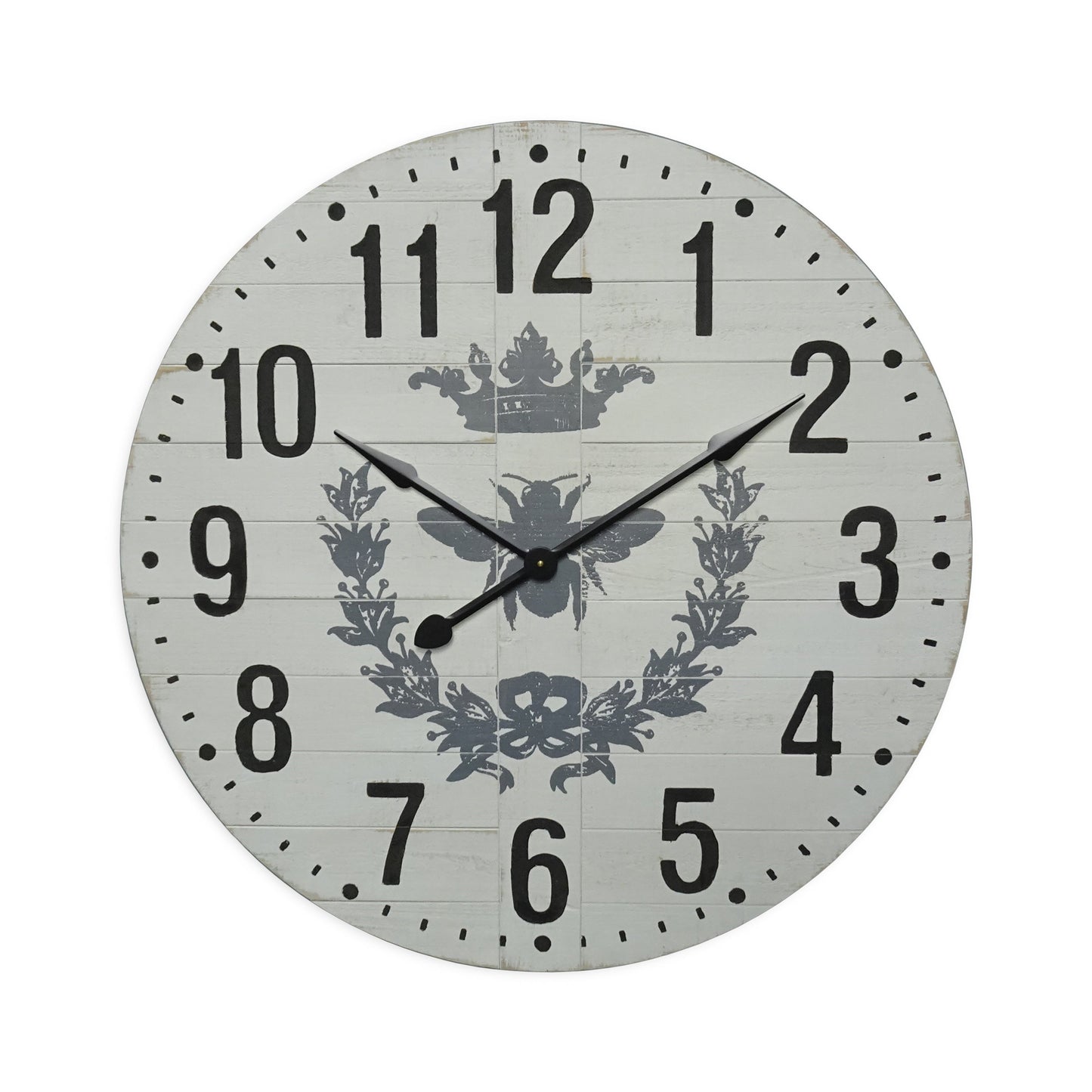 Wooden Wall Clock w/ Bee Print