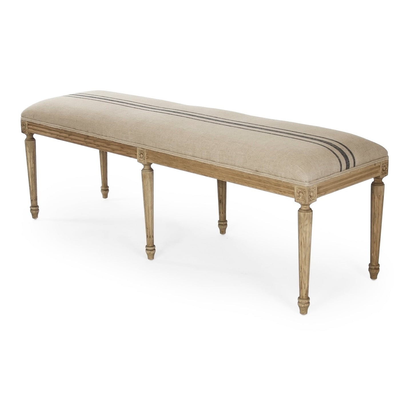 Louis Blue Striped Bench