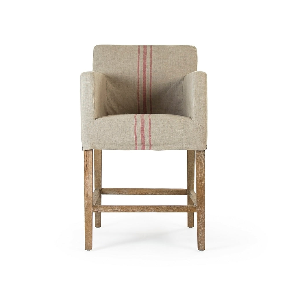 Avignon Slipcover Counter Stool Red Stripe