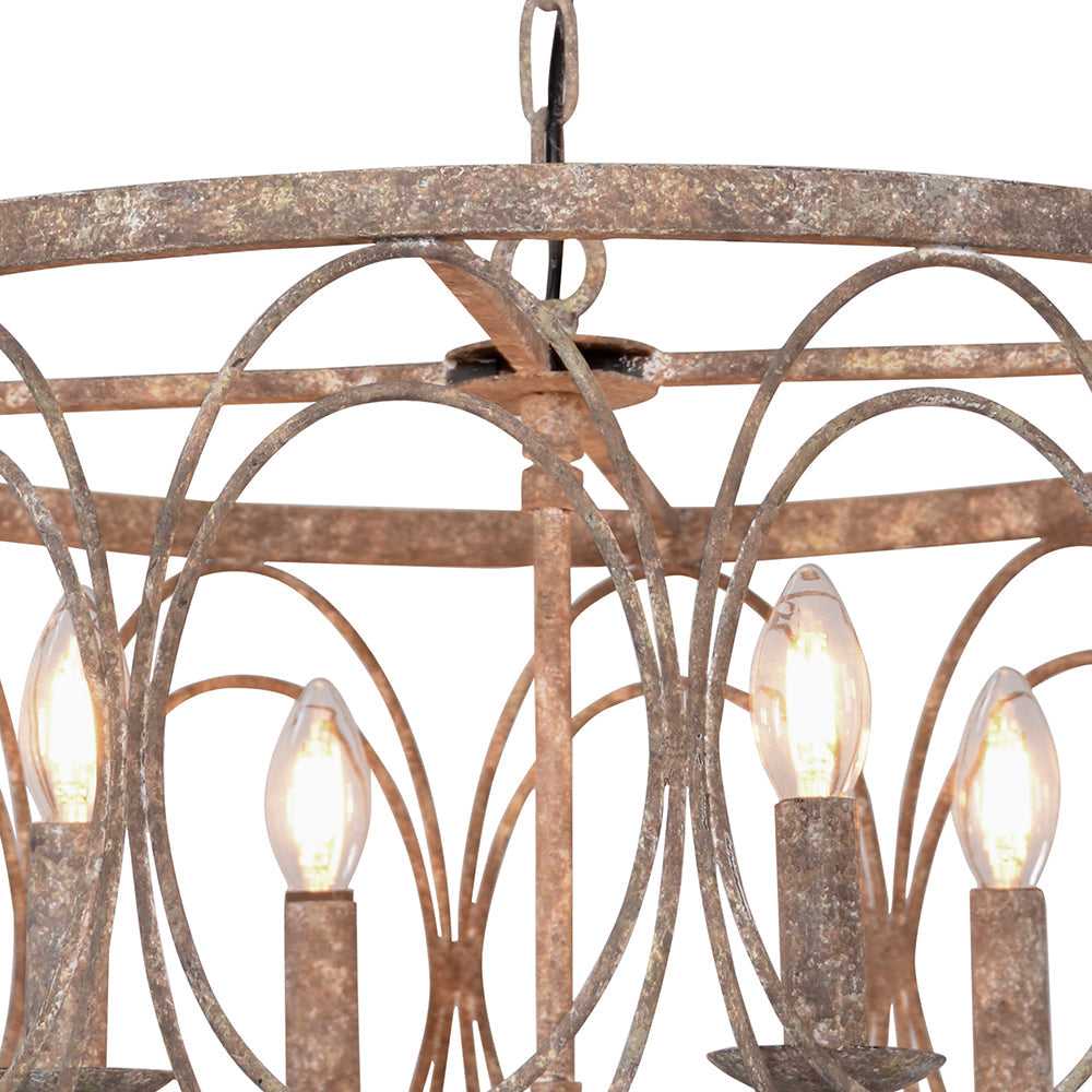 Rustic Metal Drum Chandelier