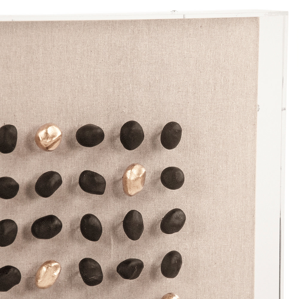 Gold/Black Stone Acrylic Framed Wall Art