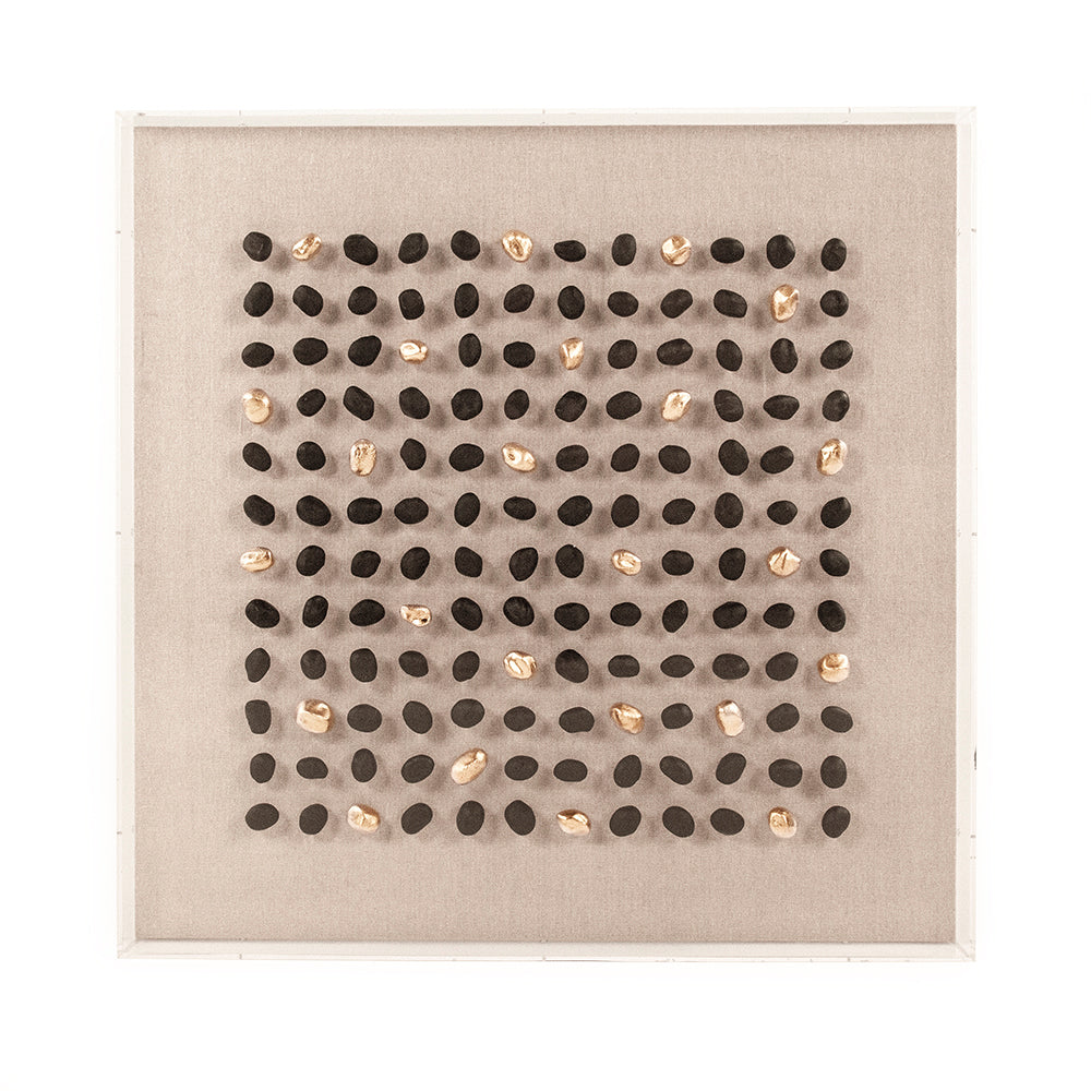 Gold/Black Stone Acrylic Framed Wall Art