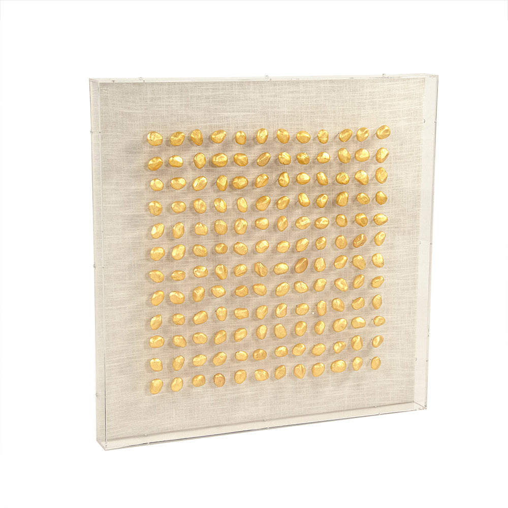 Gold Stone Acrylic Framed Wall Art