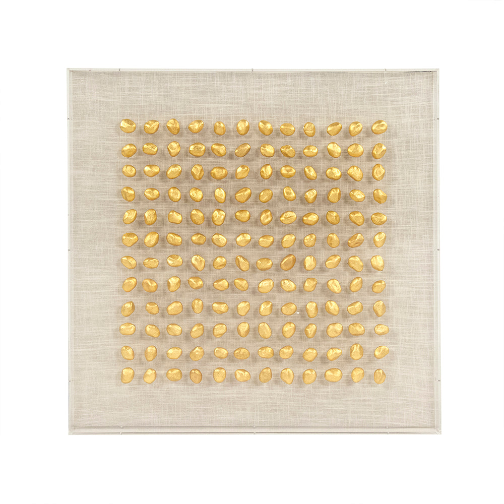 Gold Stone Acrylic Framed Wall Art
