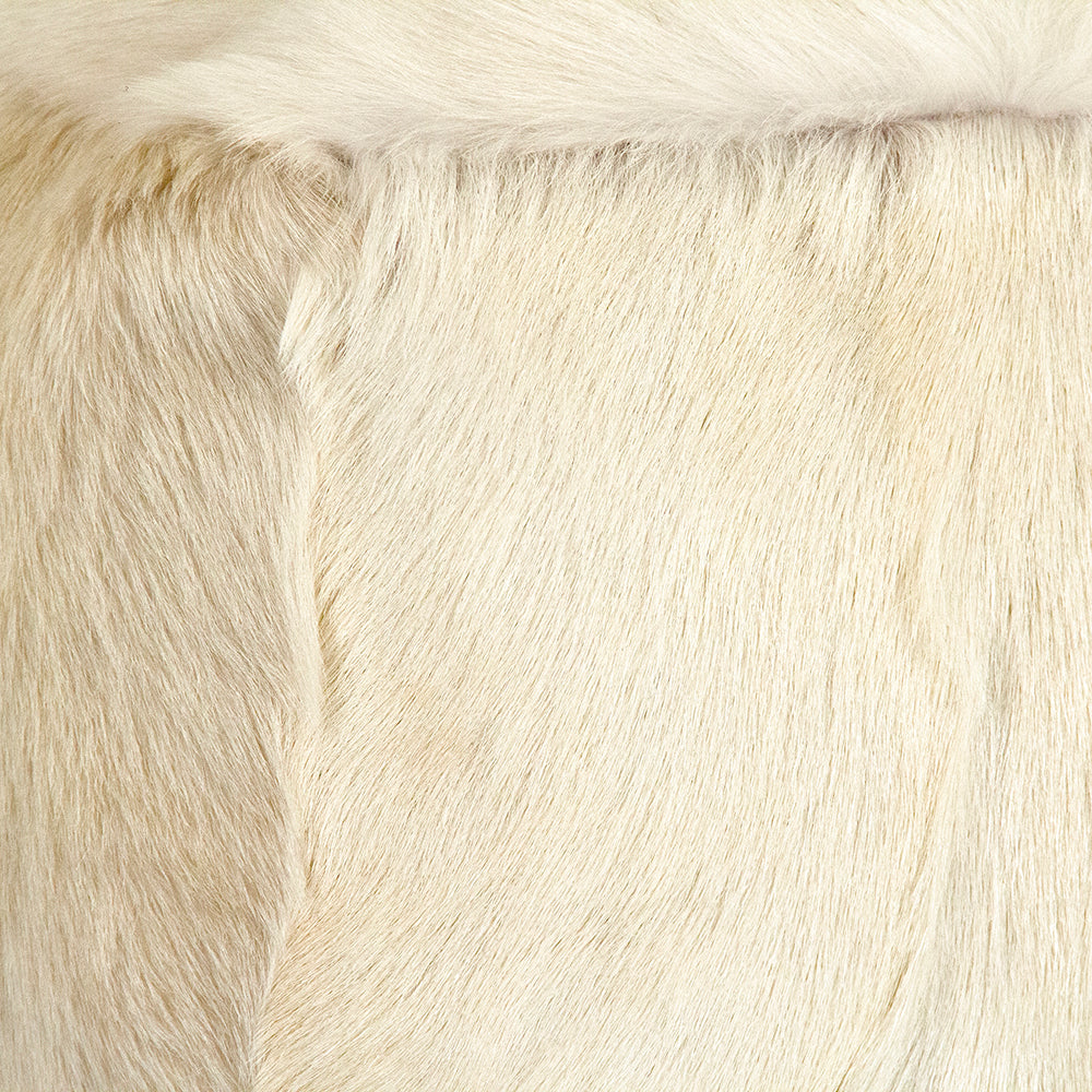 Tibetan Ivory Goat Fur Pouf