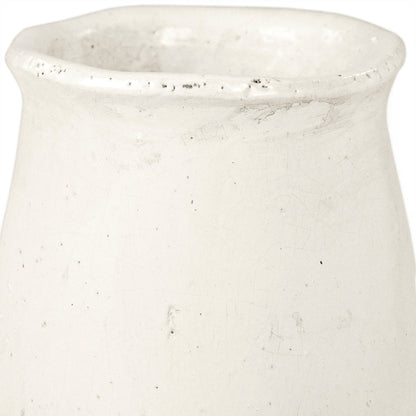 Distressed White Vase (9801L A25A)