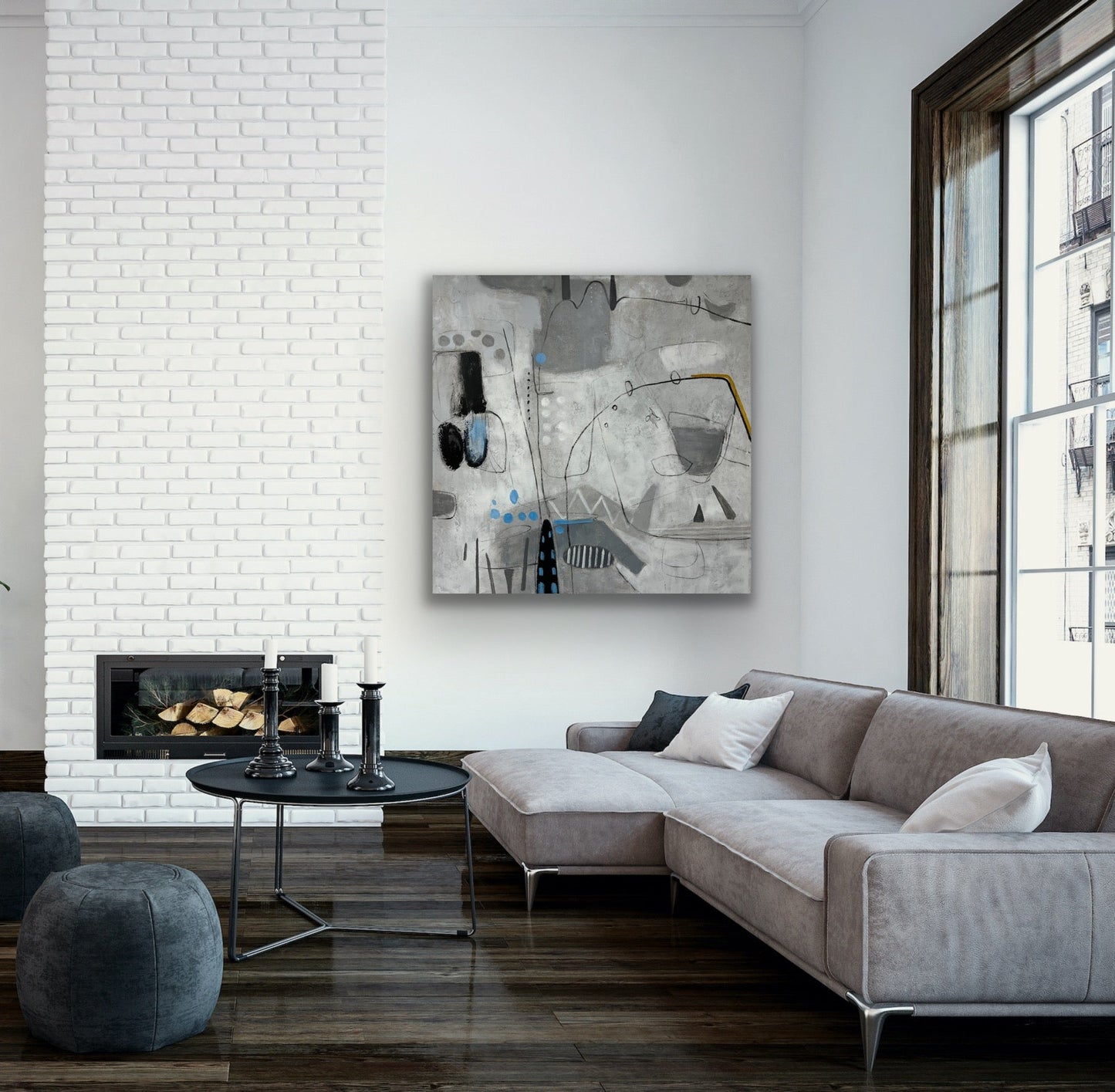 Abstract Gray Painting