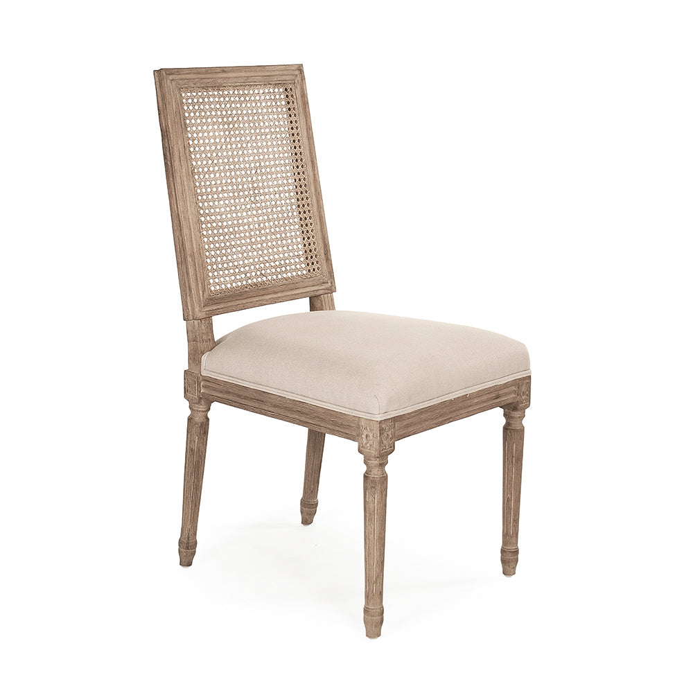 Louis Cane Back Side Chair with Skirt