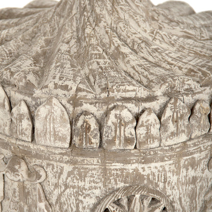 Lea Wooden Urn (Antique White)