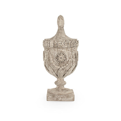 Lea Wooden Urn (Antique White)