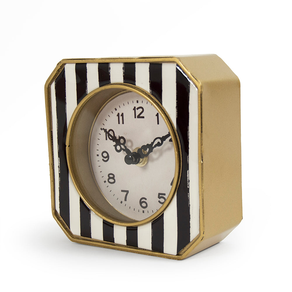 Black and White Striped Clock
