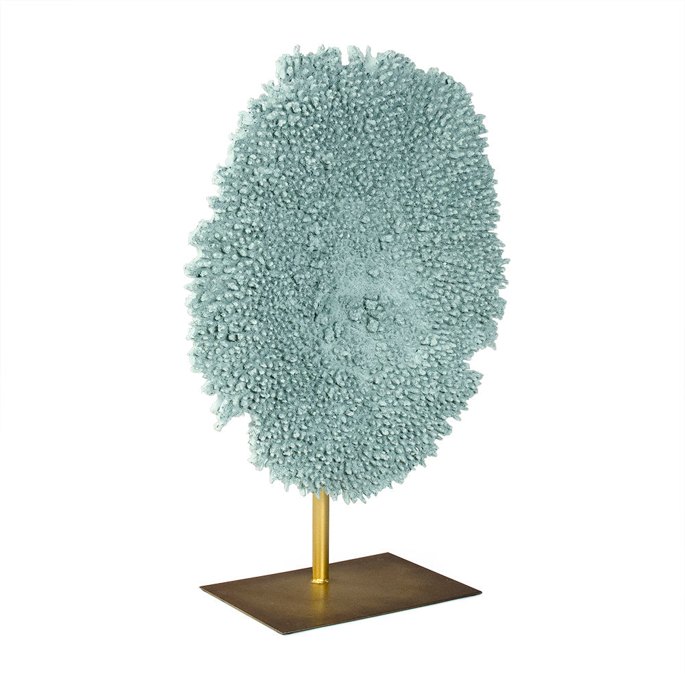 Blue Coral on Gold Base