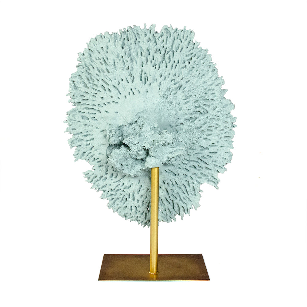 Blue Coral on Gold Base
