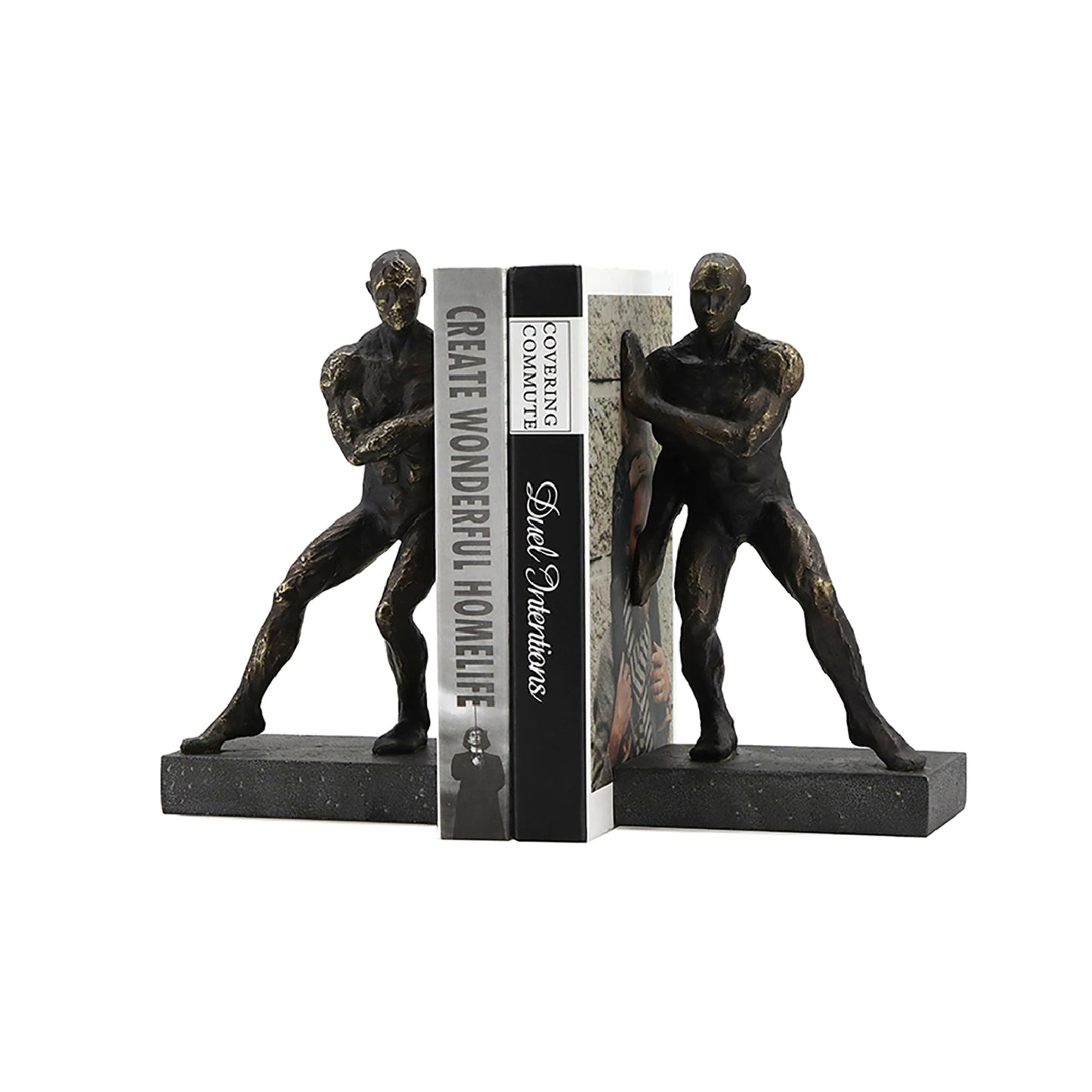 Pushing Men Bookends