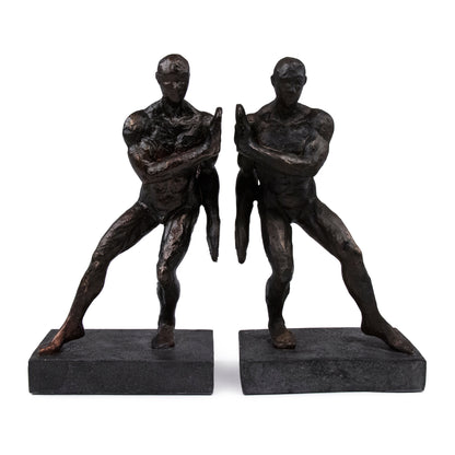 Pushing Men Bookends