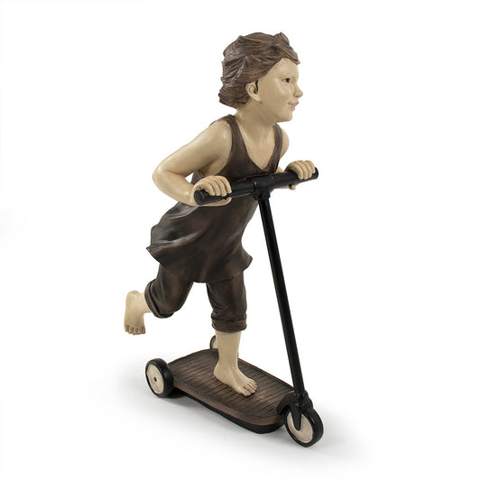 Boy on Scooter Statuette